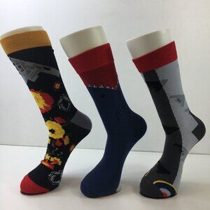 Your Missing Sock Mens Novelty Crew Socks 3-Pack Explosions Shark Alien Themes